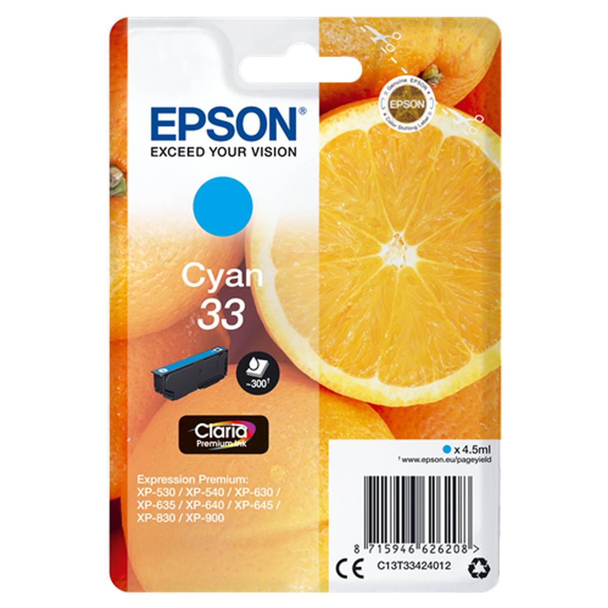 Cartuccia Originale (T3342, 33) EPSON XP530 (300pag) CIANO