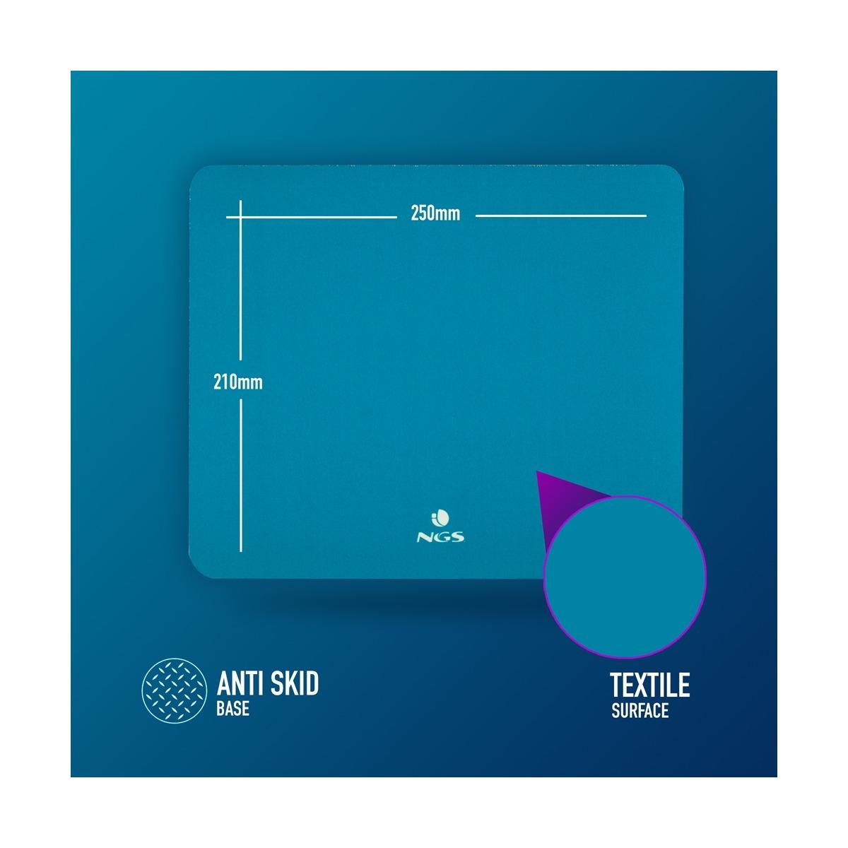 Tappetino per Mouse NGS Kilim - Microfibra - Misura 25x21 cm - Colore Blu