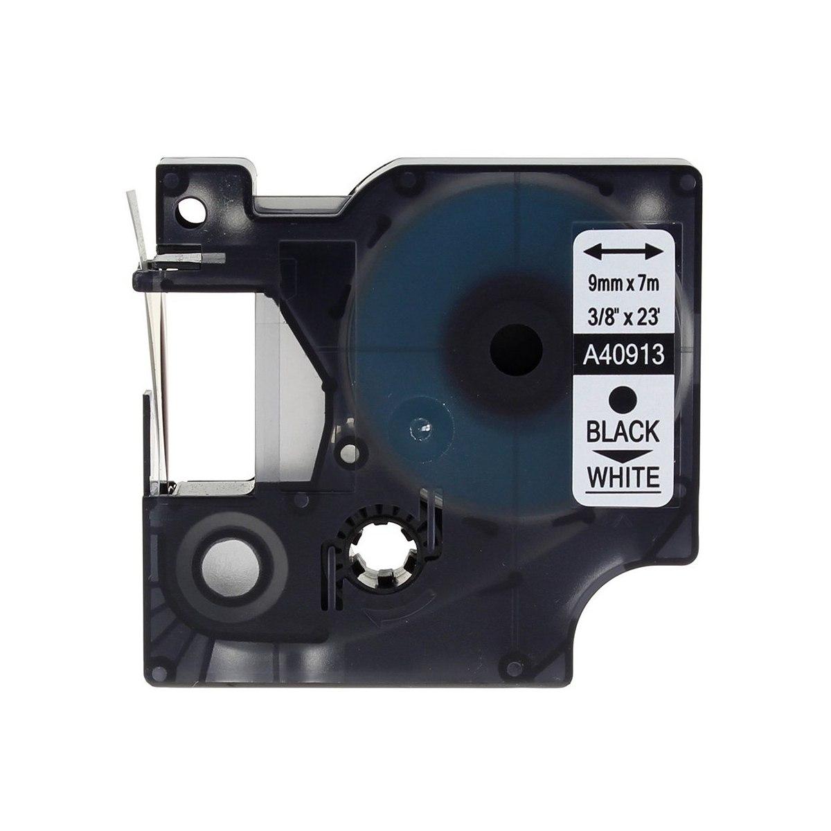Nastro Nero su Bianco (9 mm X 7 m) per DYMO D1 (S0720680, 40913, 41913)