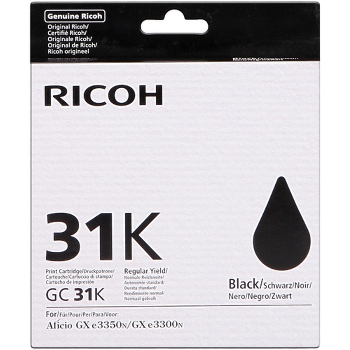 Cartuccia Originale (GC31K, 405688) RICOH AFICIO GX E3000n (1,9K) NERO