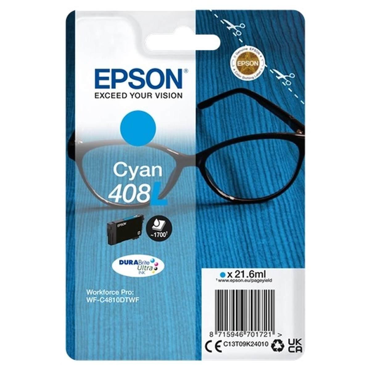 Cartuccia Originale (408L, C13T09K24010) EPSON WF-C4810DTWF (1,7K) CIANO XL