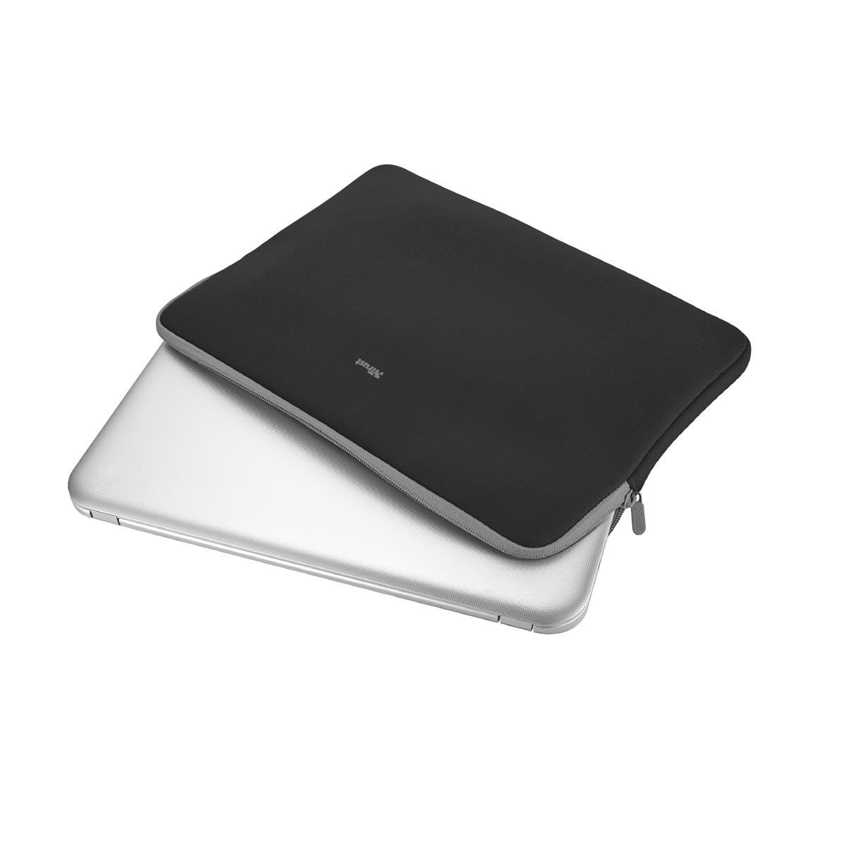 Custodia protettiva Trust Primo per laptop fino a 15,6" - Scomparto imbottito - Morbida e leggera - Neoprene viscoelastico - Nera