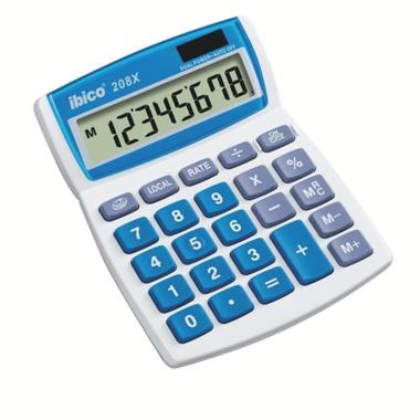 Calcolatrice da tavolo Ibico 208X - Tasti grandi - LCD a 8 cifre - Funzione di estensione