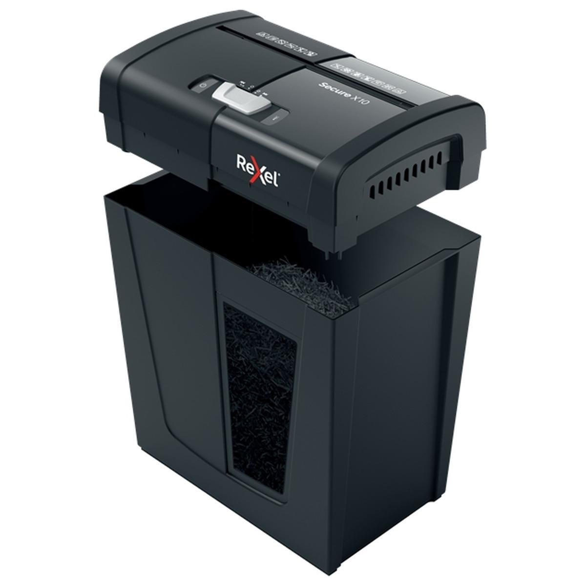 Rexel Secure X10 Distruggi documenti manuale con taglio a particelle - Distrugge fino a 10 fogli - 18L