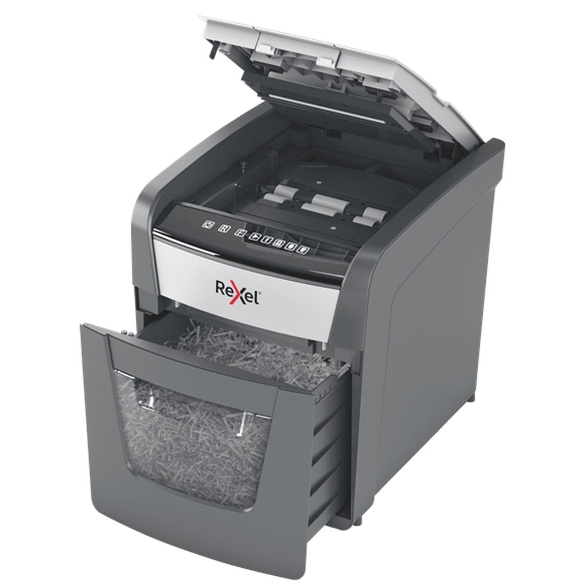 Rexel Optimum AutoFeed 50X Distruggi documenti con taglio automatico delle particelle - 20L - Alimentazione automatica da 50 fogli - Slot manuale da 6 fogli - Anti-inceppamento