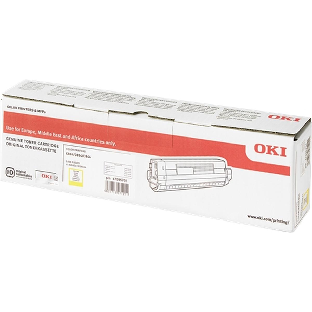 Toner Originale (47095701) OKI C824n (5K) GIALLO