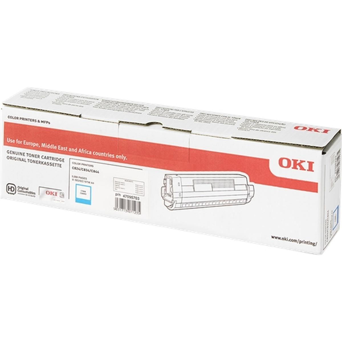 Toner Originale (47095703) OKI C824n (5K) CIANO