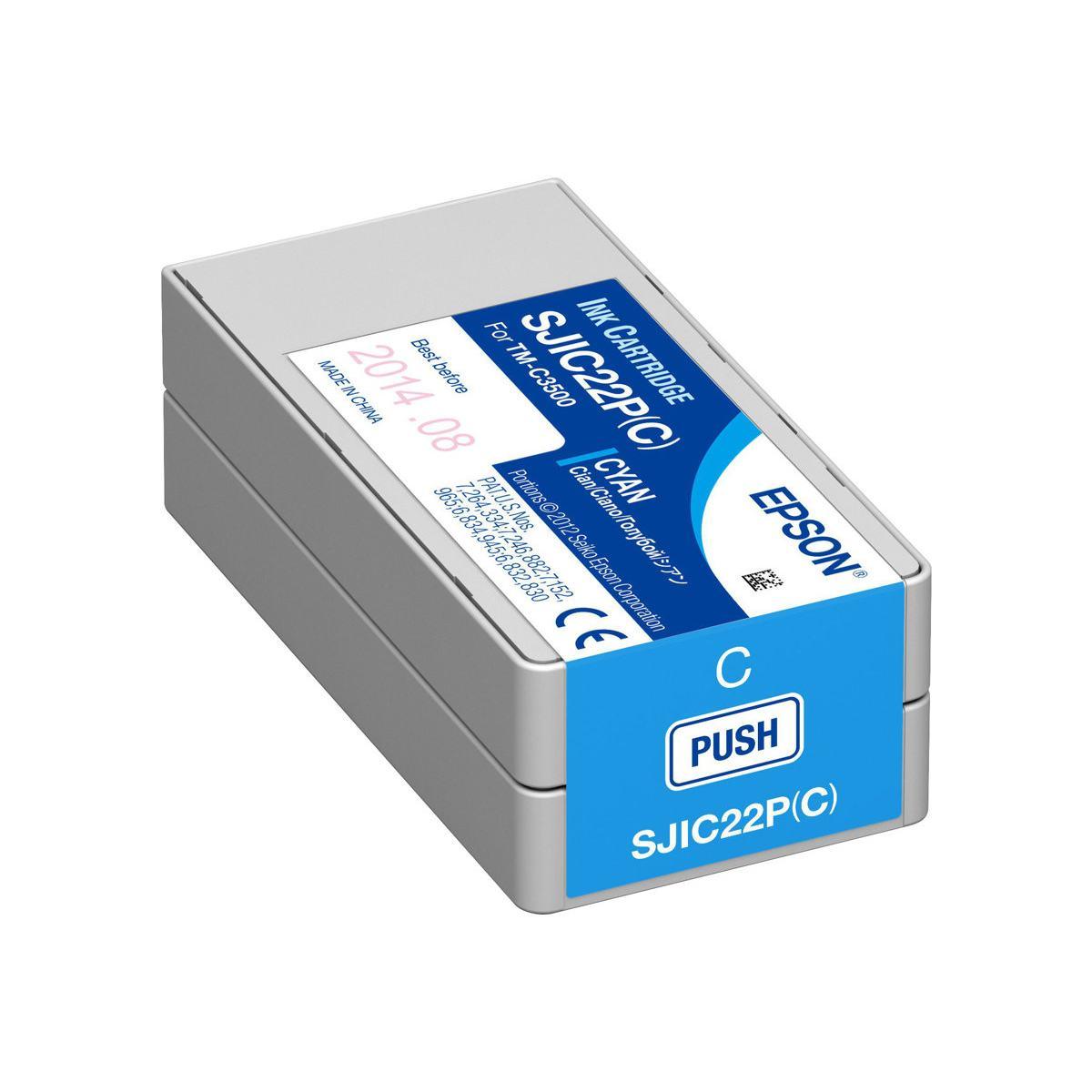 Cartuccia Originale (SJIC22P-C, C33S020602) EPSON TM-C3500 (32,5ml) CIANO