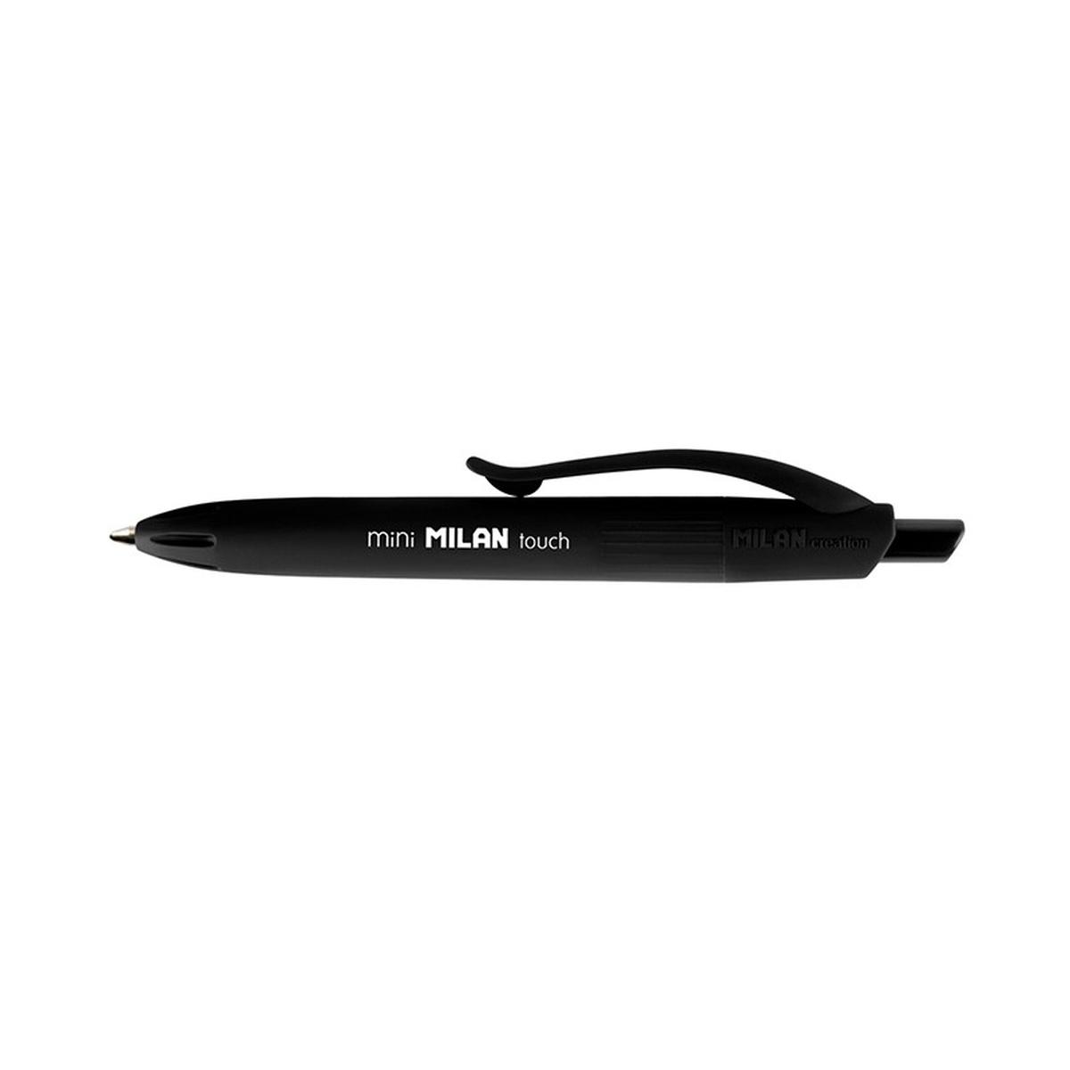 Penna a sfera retrattile Milan P1 Touch Mini - Punta tonda da 1,0 mm Nera