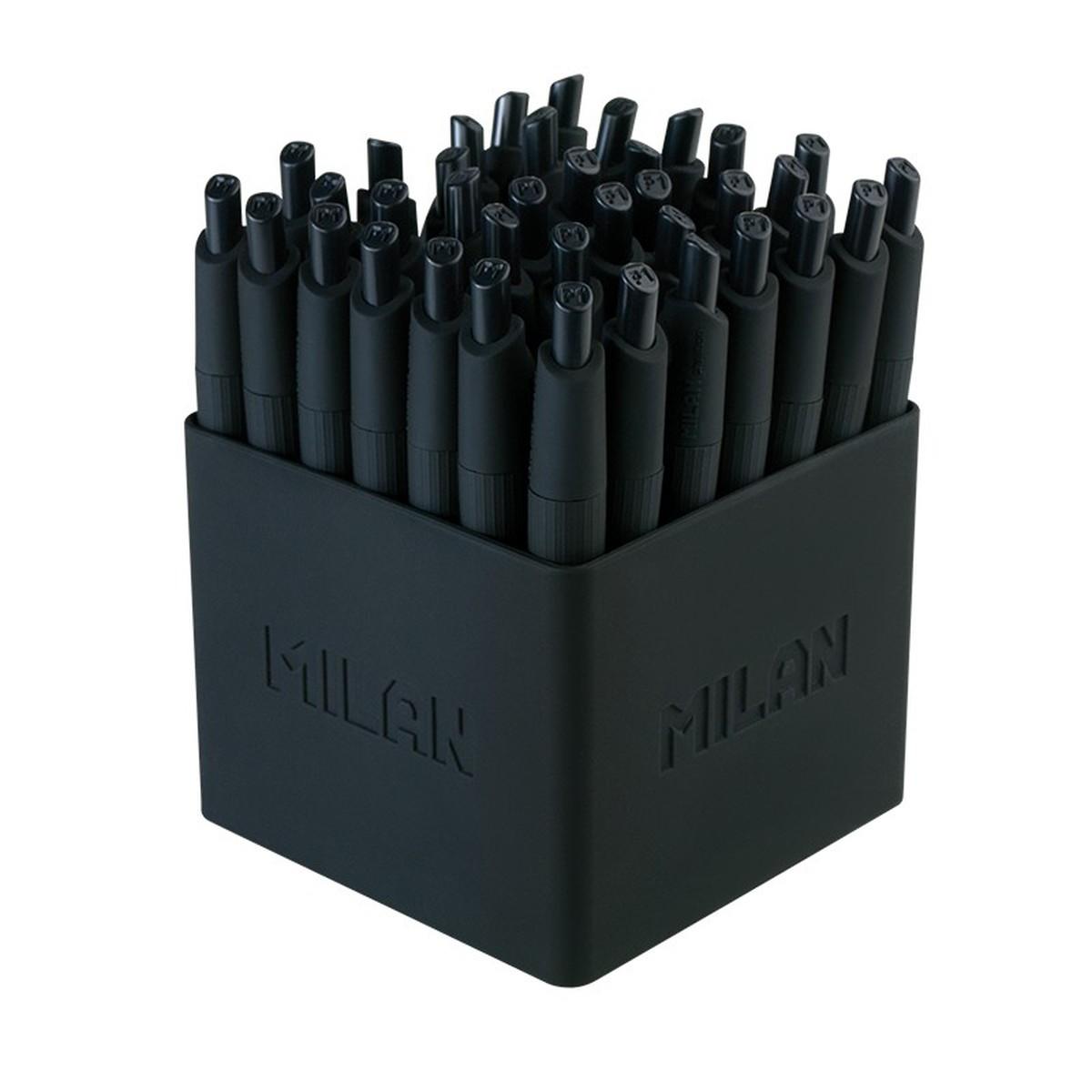 Penna a sfera retrattile Milan P1 Touch Mini - Punta tonda da 1,0 mm Nera